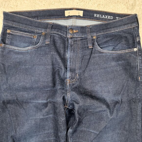Madewell Men's Jeans 36 X 34 Blue Relaxed Taper Medium Wash Faded USA Authentic - Picture 4 of 9